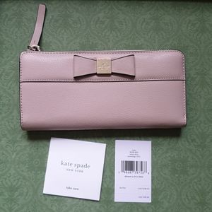 Kate Spade Nisha Zip Wallet in Warm Beige